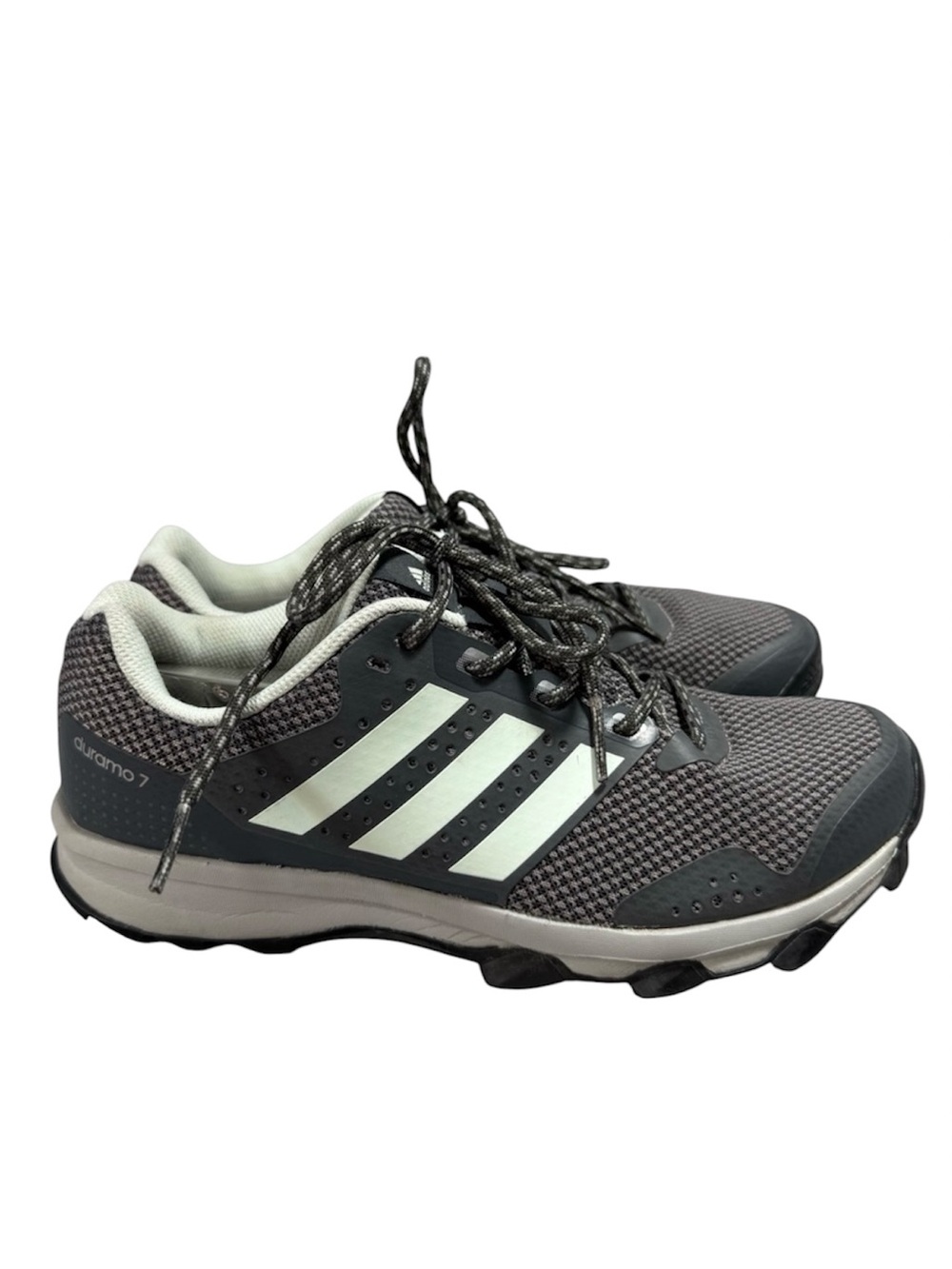 Adidas Duramo 7 Gray with Mint Stripes Trail Running Sneakers